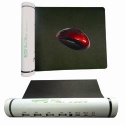 Green Calculator Computer Advertise Rubber Mouse Pad with HUB