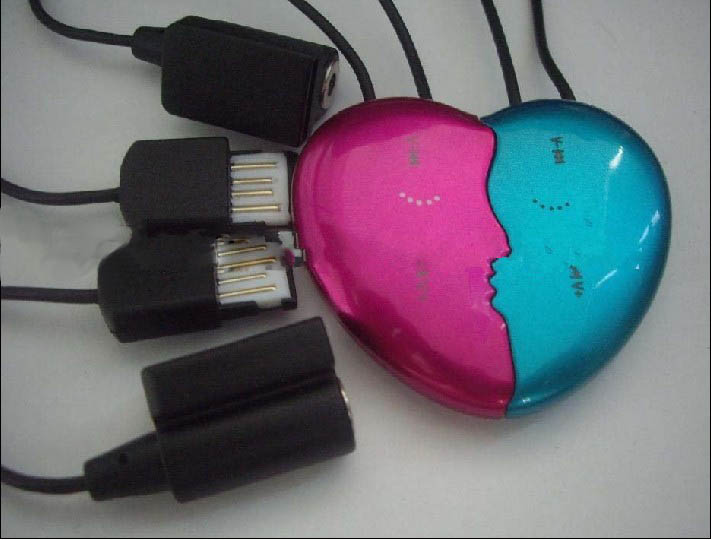 Mini Novel Touch Acryic Heart Lover Heart Shaped Necklace MP3 Player