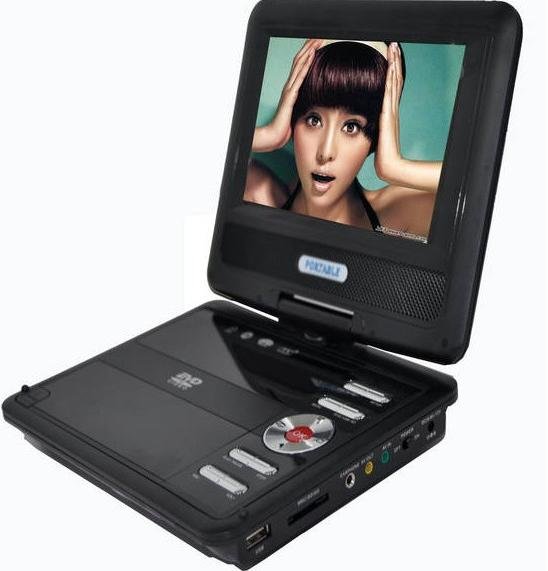 7.5 Inch Slim Unit TV AV USB CARD Game ROTARY PORTABLE DVD CD Player