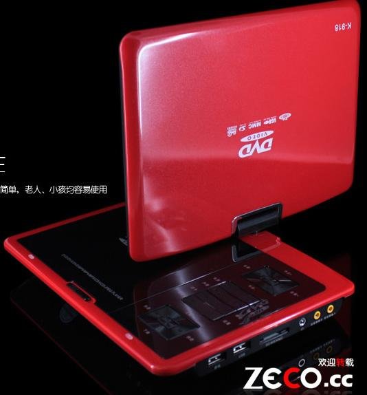 Red TFT LCD Built-in SD USB 2.0 Rotatable Portable CD Players