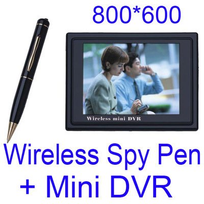 Wireless Mini Pen Hidden Camera Built-in Flash Rechargeable Li-battery 4CH 3.5" Digital Voice Recorders