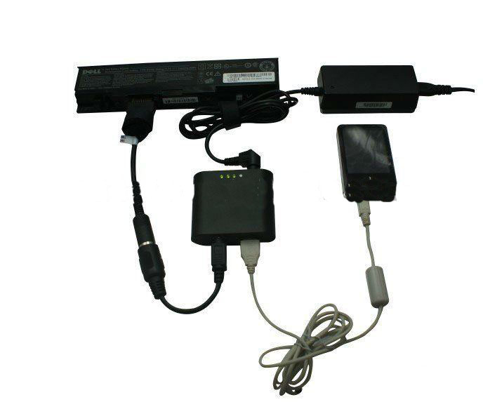 With Four LED Lights Black Plastic & Metal MP3 Player Charger
