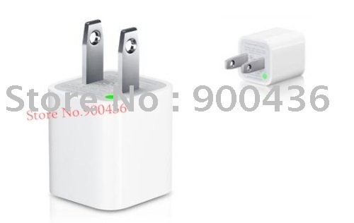 White Plastic & Metal With Two Interfaces MP3 Player Charger