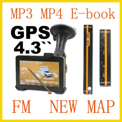 4.3" Inch Touch Screen Portable MP3 MP4 FM E-BOOK Car GPS Navigator