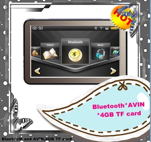 5" Touch Screen 64MB Bluetooth Portable Car GPS