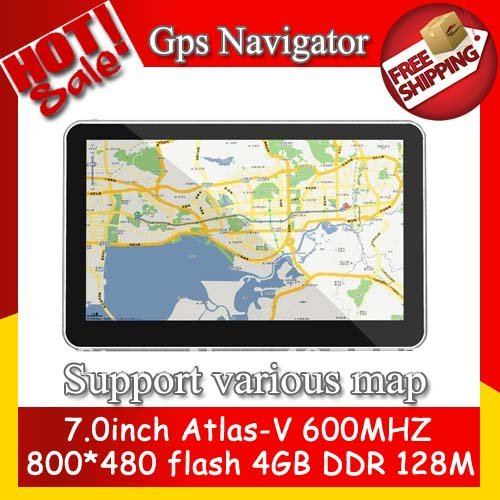 7.0 Inch SIRF Atlas-v 600MHz Dual Core 4GB Memory Latest Map Car GPS