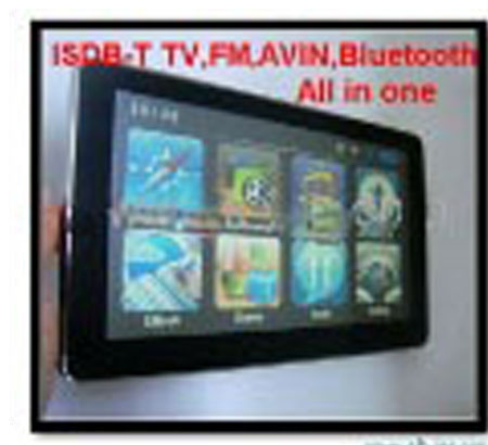 Black 7 inch Touch Screen 800x480 Resolution Car GPS With Bluetooth