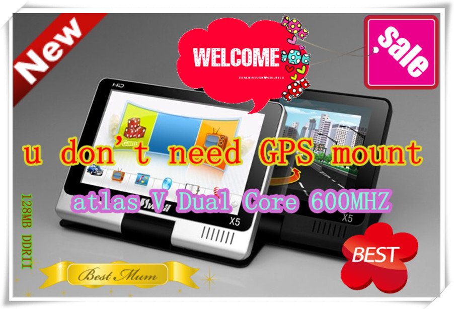 4.3 Inch Black Touch Screen Car GPS With FM