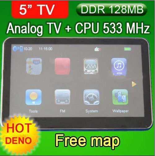 Analog TV 128 Ram Secam 5 Inch Car GPS Navigator