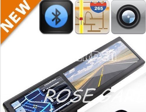FM Mp3 Mp4 Buletooth Rearview Mirror Car GPS Navigation