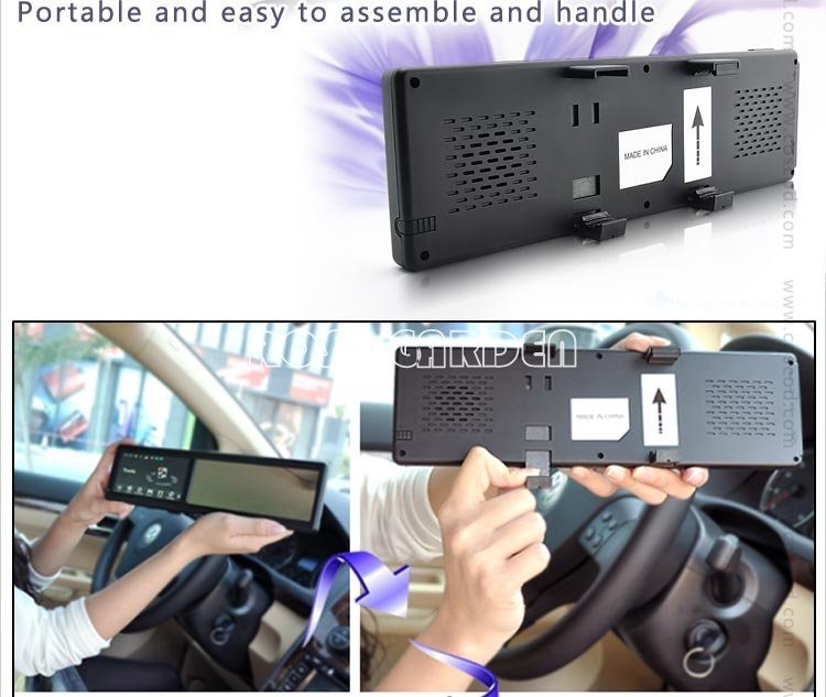Portable 4.3 Inch Rearview Mirror Car GPS Navigation