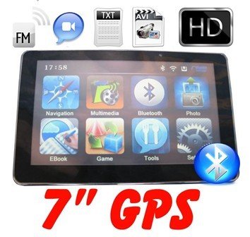 7 Inch Bluetooh Av-In FM Transmitter Car GPS Navigation