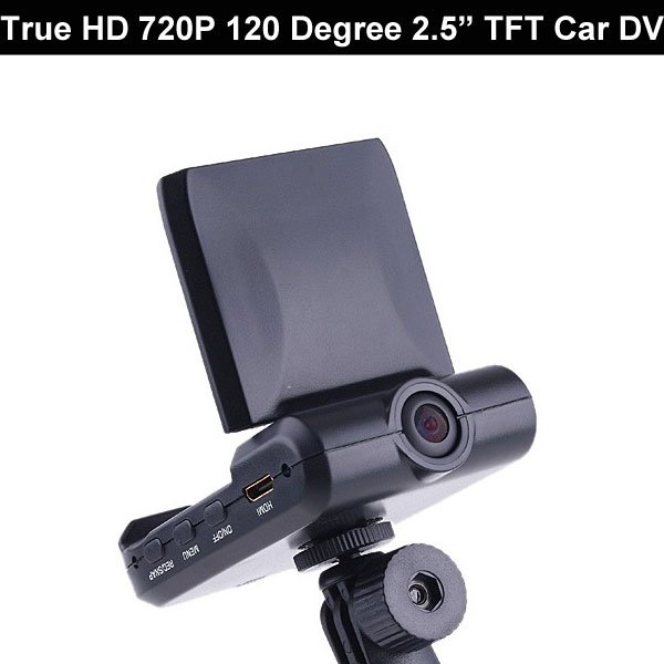 HD 720P 2.5" TFT LCD Portable Built-in SD/MMC 120 Degree Car Camera