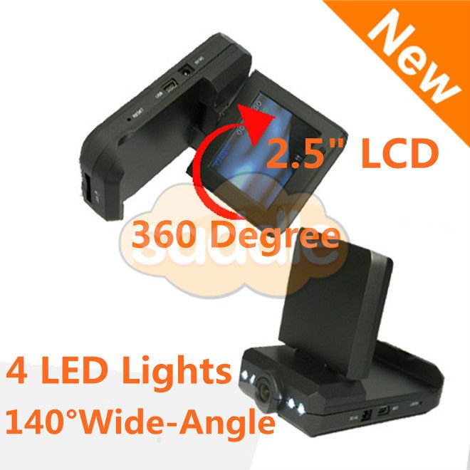 2.5" TFT LCD 140 Degree Wide Angle 4 LED Night Vision Car DVR Camera