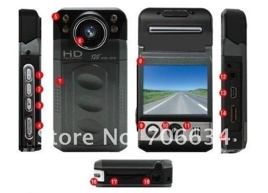 1080*720 Pixel F500HD 2.0 Inch LCD Screen Night Vision Car DVR