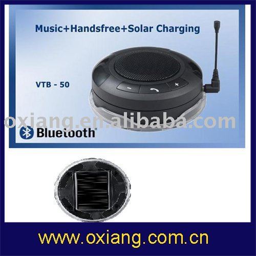 Steering Wheel Solar Charging Bluetooth Handsfree Car Kit with Build-out Microphone