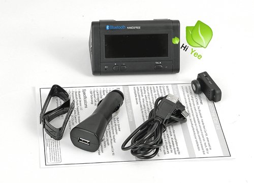 Voice Dialing LCM Display Wireless Earpiece Sun Visor 2.0 Bluetooth Hands-free Car Kit