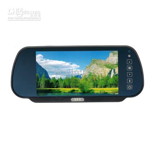 7-inch Rearview Mirror Double-way AV Input Car Audio