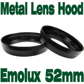Emolux 52mm Wide Angle Metal Lens Hood