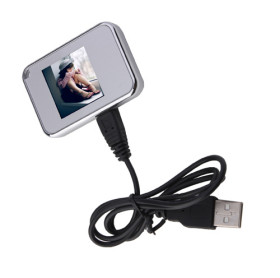 Silver 3.7V Lithium Battery Mini Digital Photo Frame with Keychain