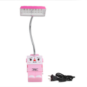 Funny Little Shape Clip-On Rechargeable Pink 21 LED Desk Lamp