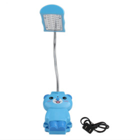 Long Life Little Bear Clip-On Rechargeable Blue LED Desk Lamp