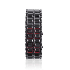 72-LED Red Light Matrix Leather Watch