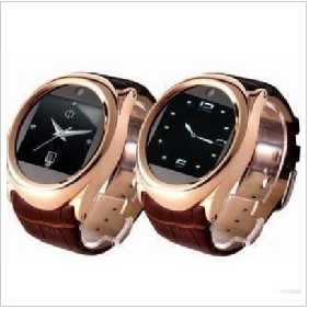 Brown Real Leather With High Definition Camera Watch Cell Phones