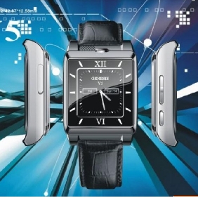 Black Super Thin Waterproof Mini Watch Cell Phones